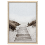 "Serene Pathway" – A Journey to Tranquility | Beach Wall art print - 40x60 cm / 16x24″ - Framed Canvas - Wood frame