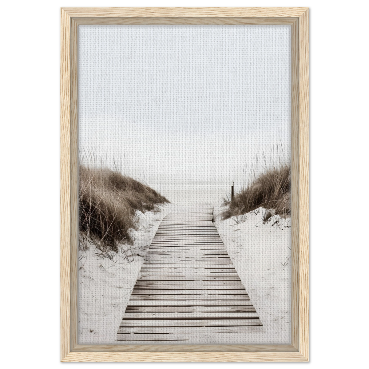 "Serene Pathway" – A Journey to Tranquility | Beach Wall art print - 30x45 cm / 12x18″ - Framed Canvas - Wood frame