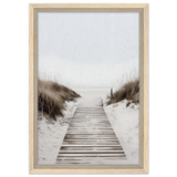 "Serene Pathway" – A Journey to Tranquility | Beach Wall art print - 30x45 cm / 12x18″ - Framed Canvas - Wood frame