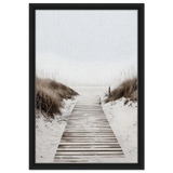 "Serene Pathway" – A Journey to Tranquility | Beach Wall art print - 40x60 cm / 16x24″ - Framed Canvas - Black frame