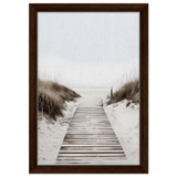 "Serene Pathway" – A Journey to Tranquility | Beach Wall art print - 30x45 cm / 12x18″ - Framed Canvas - Dark wood frame