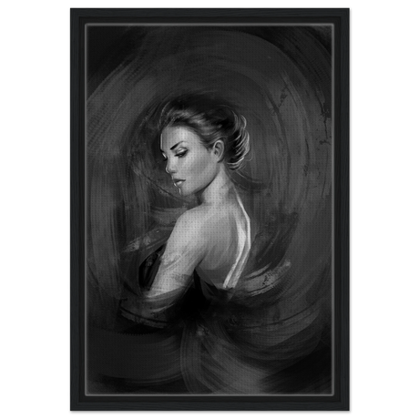 Shades of Solitude | Minimalist Black and White Wall art Print - 40x60 cm / 16x24″ - Framed Canvas - Black frame