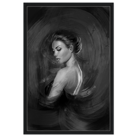 Shades of Solitude | Minimalist Black and White Wall art Print - 60x90 cm / 24x36″ - Framed Canvas - Black frame
