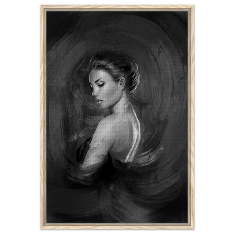 Shades of Solitude | Minimalist Black and White Wall art Print - 60x90 cm / 24x36″ - Framed Canvas - Wood frame