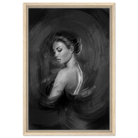 Shades of Solitude | Minimalist Black and White Wall art Print - 40x60 cm / 16x24″ - Framed Canvas - Wood frame