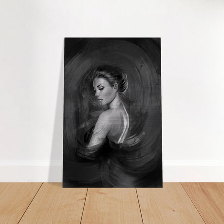 Shades of Solitude | Minimalist Black and White Wall art Print - 30x45 cm / 12x18″ - Brushed Aluminum Print - 