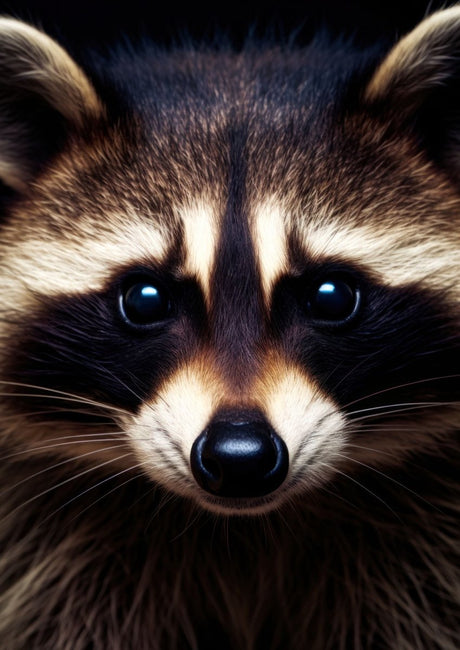 "Shadow Whiskers" – Choose Your Raccoon Portrait: Curious, Poised, or Gentle - 30x45 cm / 12x18″ - Design 3 - Acrylic Print