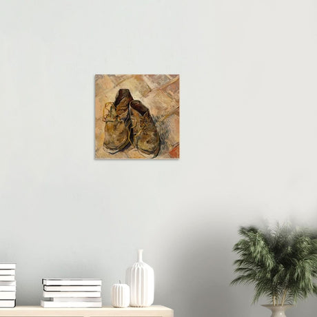 Shoes by Vincent van Gogh | Vintage wall art print - Wood Prints - 40x40 cm / 16x16″ - 20 mm