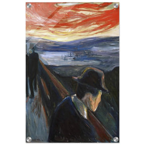 Sick Mood at Sunset – A Haunting Expression of Emotion by Edvard Munch 1892 | Wall art Print - 40x60 cm / 16x24″ - Acrylic Print - 