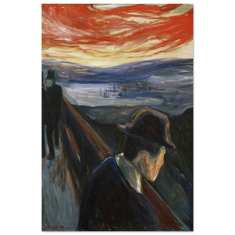 Sick Mood at Sunset – A Haunting Expression of Emotion by Edvard Munch 1892 | Wall art Print - 50x75 cm / 20x30″ - Wood Prints - 