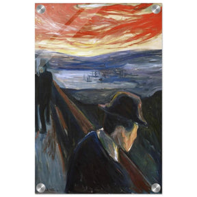 Sick Mood at Sunset – A Haunting Expression of Emotion by Edvard Munch 1892 | Wall art Print - 30x45 cm / 12x18″ - Acrylic Print - 