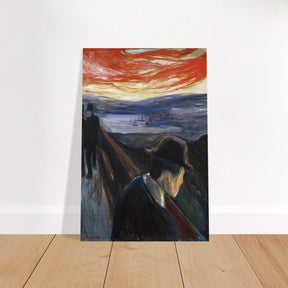 Sick Mood at Sunset – A Haunting Expression of Emotion by Edvard Munch 1892 | Wall art Print - 30x45 cm / 12x18″ - Brushed Aluminum Print - 