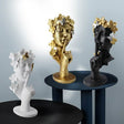 Silence Is Gold Abstract Sculpture – Modern Resin Art Statue in Black, White & Gold - 150 x 120 x 325 mm - Black - 