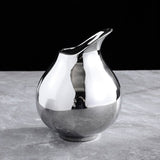 Silver Ceramic Modern Vase Collection – Abstract Pot - Shaped Design - Large - 