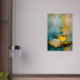 Sip of Wisdom | Contemporary Still Life Art | Abstract Realism - Brushed Aluminum Print - 30x45 cm / 12x18″ - 
