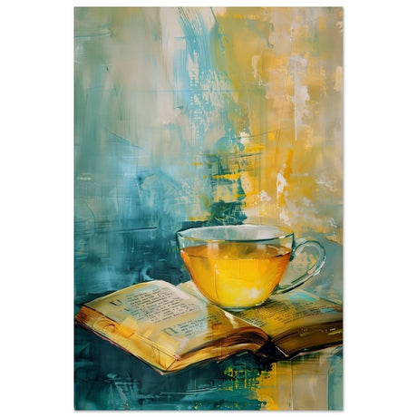 Sip of Wisdom | Contemporary Still Life Art | Abstract Realism - Aluminum Print - 30x45 cm / 12x18″ - 