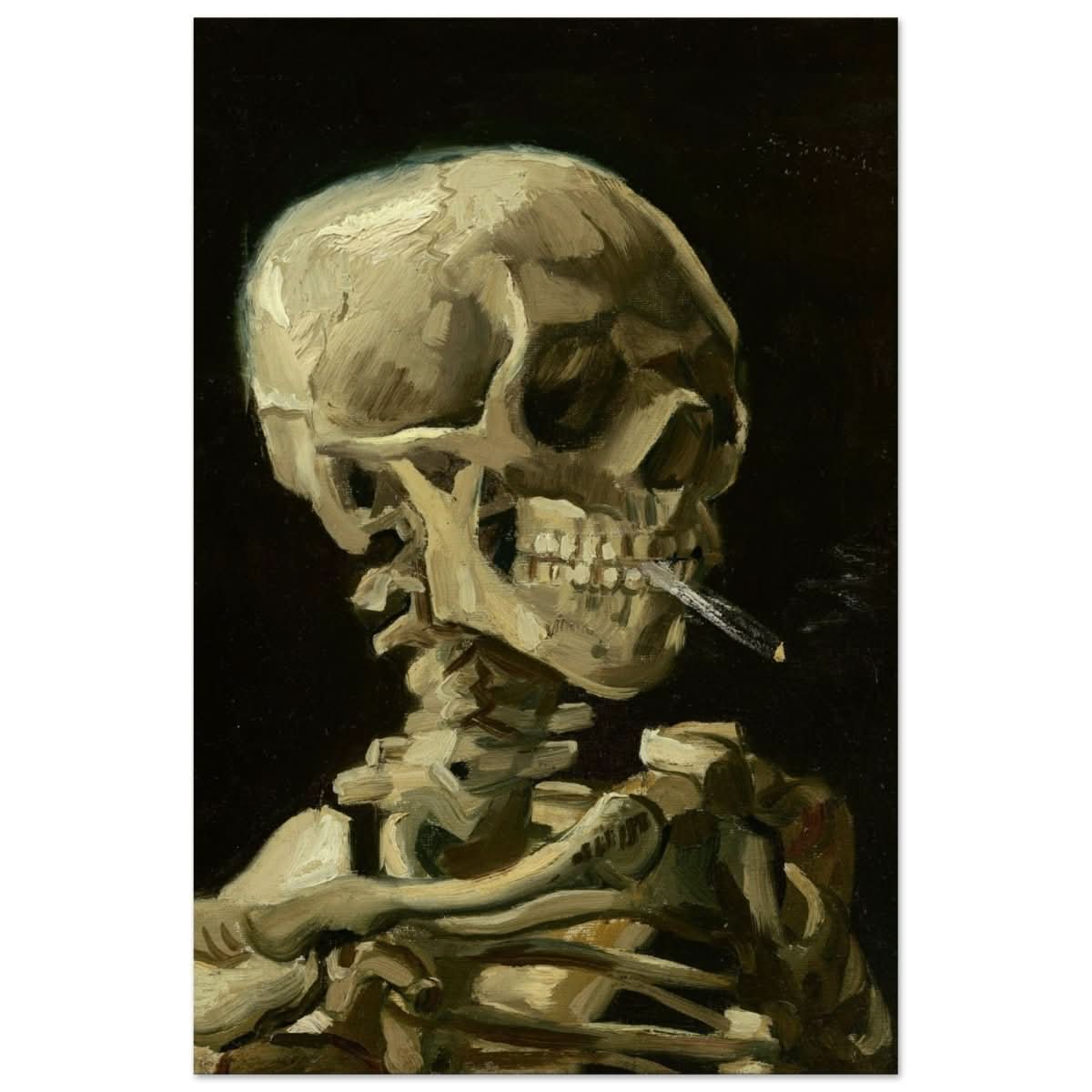 Skull of a Skeleton with Burning Cigarette by Vincent van Gogh | Vintage wall art print - Aluminum Print - 30x45 cm / 12x18" - 