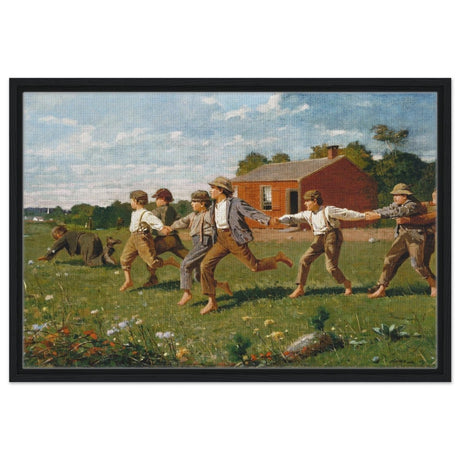 Snap the Whip (1872) by Winslow Homer | Vintage Nature Art wall art print - Framed Canvas - 30x45 cm / 12x18″ - Black frame