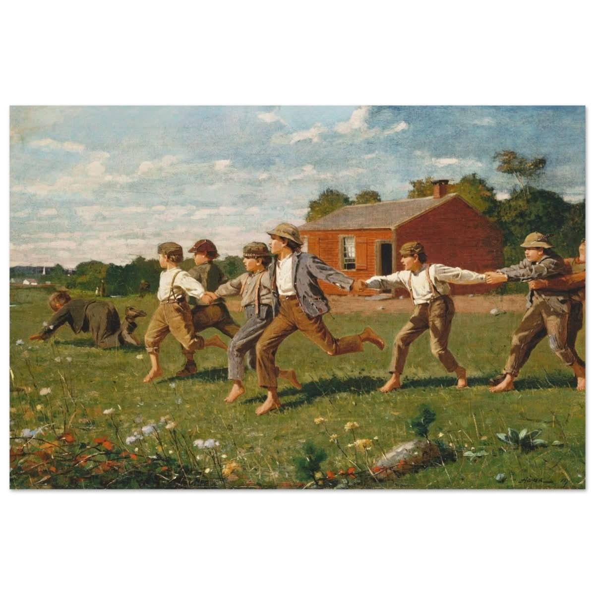 Snap the Whip (1872) by Winslow Homer | Vintage Nature Art wall art print - Wood Prints - 30x45 cm / 12x18″ - 