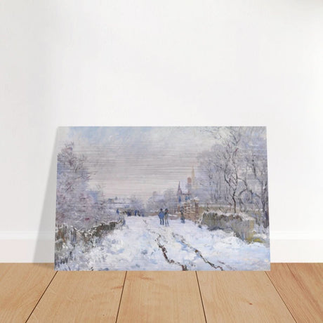 Snow at Argenteuil by Claude Monet | Vintage Nature art print - Brushed Aluminum Print - 30x45 cm / 12x18″ - 