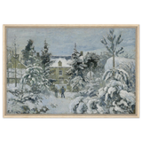 Snow at Éragny – Winter Impressionist Wall Art Print by Camille Pissarro - Framed Canvas - 60x90 cm / 24x36″ - Wood frame