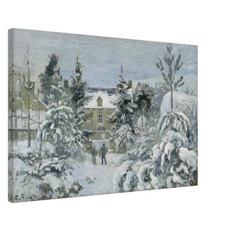 Snow at Éragny – Winter Impressionist Wall Art Print by Camille Pissarro - Canvas - 50x75 cm / 20x30″ - 