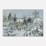 Snow at Éragny – Winter Impressionist Wall Art Print by Camille Pissarro - Aluminum Print - 20x30 cm / 8x12″ - 