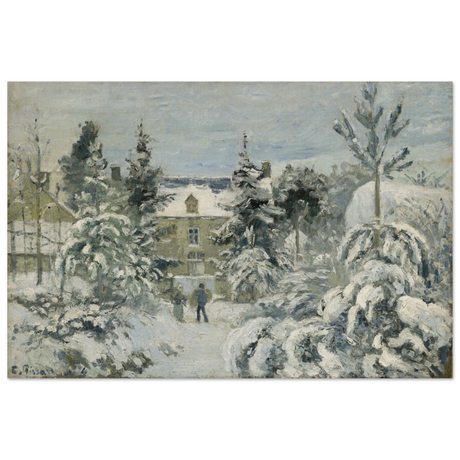 Snow at Éragny – Winter Impressionist Wall Art Print by Camille Pissarro - Wood Prints - 30x45 cm / 12x18″ - 