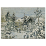 Snow at Éragny – Winter Impressionist Wall Art Print by Camille Pissarro - Wood Prints - 70x100 cm / 28x40″ - 
