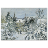 Snow at Éragny – Winter Impressionist Wall Art Print by Camille Pissarro - Fine Art Poster - 70x100 cm / 28x40″ - 