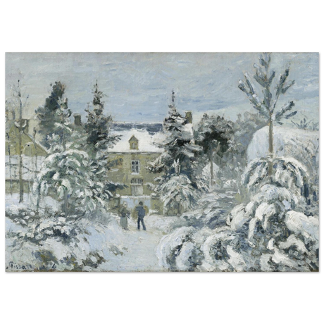Snow at Éragny – Winter Impressionist Wall Art Print by Camille Pissarro - Fine Art Poster - 70x100 cm / 28x40″ - 