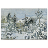 Snow at Éragny – Winter Impressionist Wall Art Print by Camille Pissarro - Fine Art Poster - 40x60 cm / 16x24″ - 