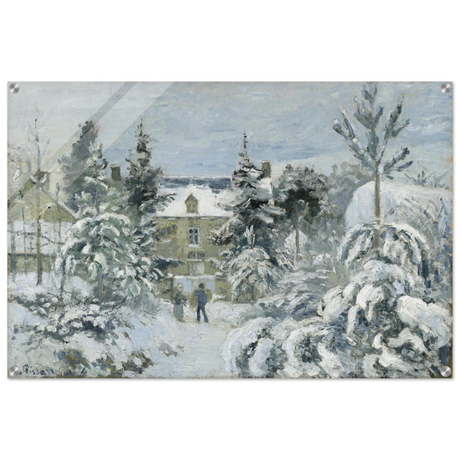 Snow at Éragny – Winter Impressionist Wall Art Print by Camille Pissarro - Acrylic Print - 60x90 cm / 24x36″ - 