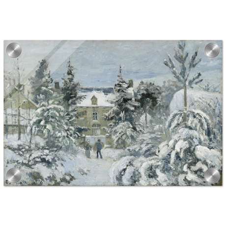 Snow at Éragny – Winter Impressionist Wall Art Print by Camille Pissarro - Acrylic Print - 20x30 cm / 8x12″ - 
