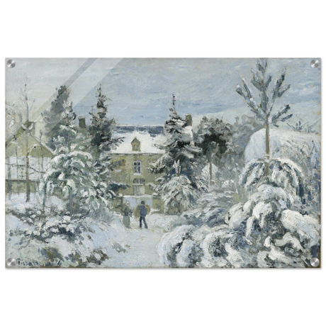 Snow at Éragny – Winter Impressionist Wall Art Print by Camille Pissarro - Acrylic Print - 50x75 cm / 20x30″ - 