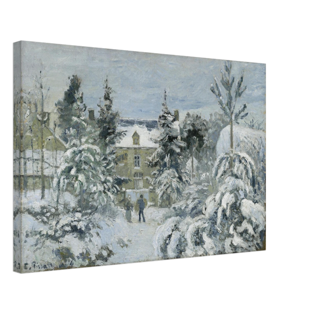 Snow at Éragny – Winter Impressionist Wall Art Print by Camille Pissarro - Canvas - 40x60 cm / 16x24″ - 