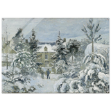 Snow at Éragny – Winter Impressionist Wall Art Print by Camille Pissarro - Acrylic Print - 70x100 cm / 28x40″ - 
