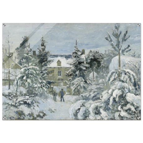 Snow at Éragny – Winter Impressionist Wall Art Print by Camille Pissarro - Acrylic Print - 70x100 cm / 28x40″ - 
