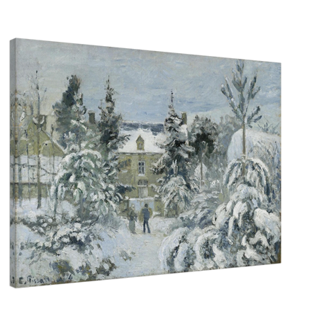 Snow at Éragny – Winter Impressionist Wall Art Print by Camille Pissarro - Canvas - 60x90 cm / 24x36″ - 