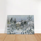 Snow at Éragny – Winter Impressionist Wall Art Print by Camille Pissarro - Brushed Aluminum Print - 70x100 cm / 28x40″ - 