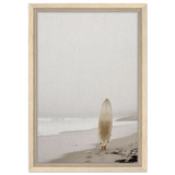 "Solitude & Surf" – Minimalist Coastal Photography | Wall art Print - Framed Canvas - 30x45 cm / 12x18″ - Wood frame