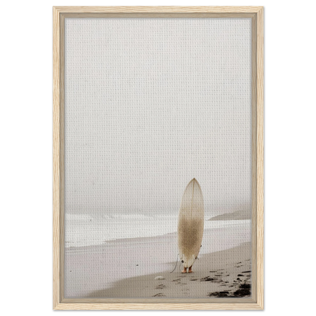 "Solitude & Surf" – Minimalist Coastal Photography | Wall art Print - Framed Canvas - 40x60 cm / 16x24″ - Wood frame