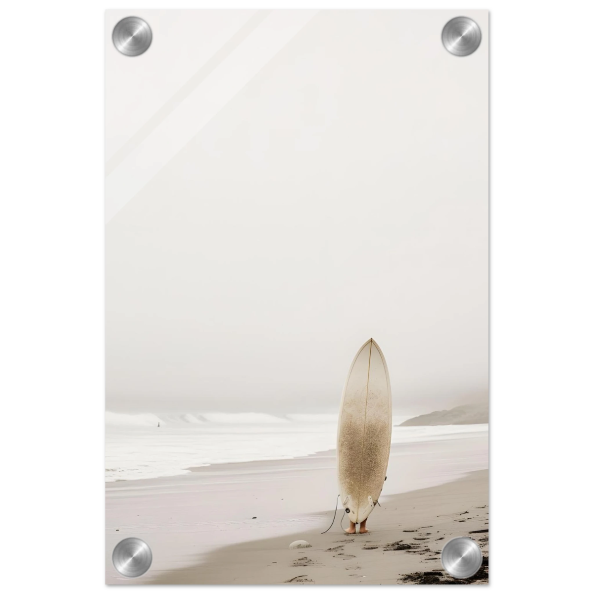"Solitude & Surf" – Minimalist Coastal Photography | Wall art Print - Acrylic Print - 20x30 cm / 8x12″ - 