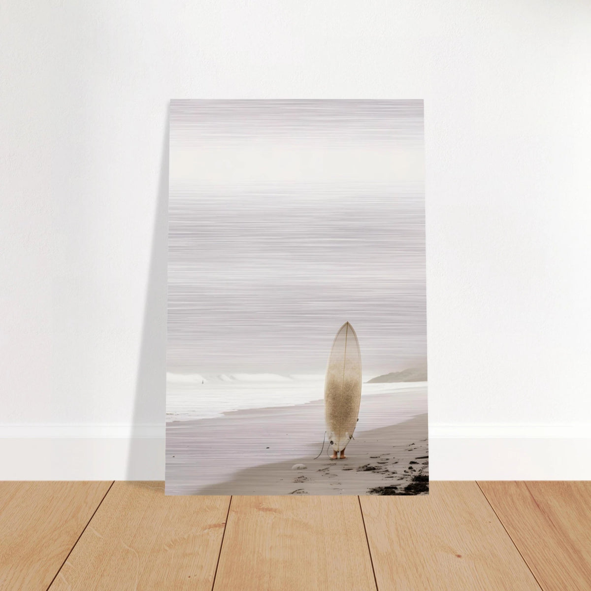 "Solitude & Surf" – Minimalist Coastal Photography | Wall art Print - Brushed Aluminum Print - 20x30 cm / 8x12″ - 