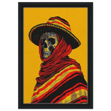 Soul of the Desert – Día de los Muertos Pop Art | wall art print - Framed Canvas - 30x45 cm / 12x18″ - Black frame