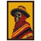 Soul of the Desert – Día de los Muertos Pop Art | wall art print - Framed Canvas - 40x60 cm / 16x24″ - Dark wood frame