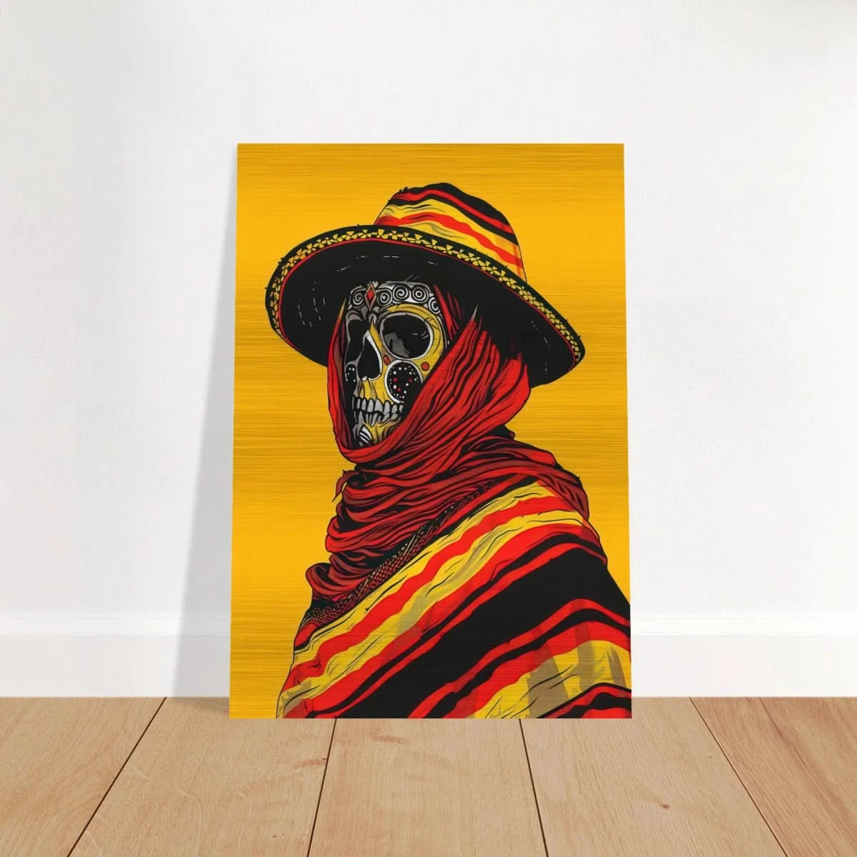 Soul of the Desert – Día de los Muertos Pop Art | wall art print - Brushed Aluminum Print - 70x100 cm / 28x40″ - 