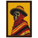 Soul of the Desert – Día de los Muertos Pop Art | wall art print - Framed Canvas - 30x45 cm / 12x18″ - Dark wood frame