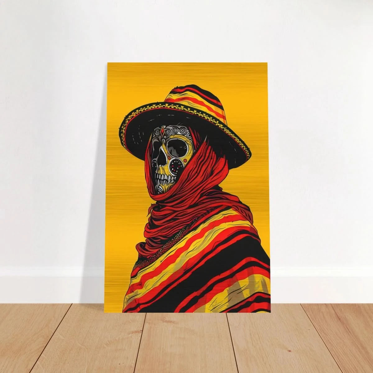 Soul of the Desert – Día de los Muertos Pop Art | wall art print - Brushed Aluminum Print - 50x75 cm / 20x30″ - 