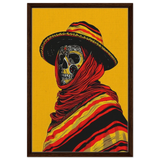 Soul of the Desert – Día de los Muertos Pop Art | wall art print - Framed Canvas - 50x75 cm / 20x30″ - Dark wood frame